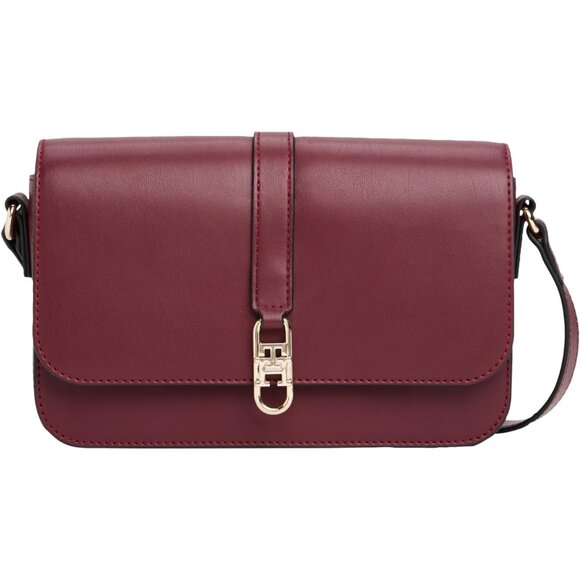 Libre Deep Rouge Crossbody Bag with Adjustable Strap and Magnetic Closure